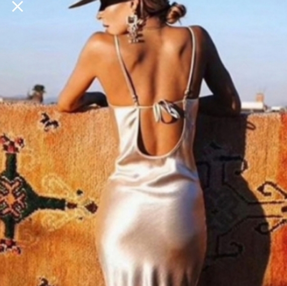 Gold backless Slip Dress please read - Picture 7 of 16